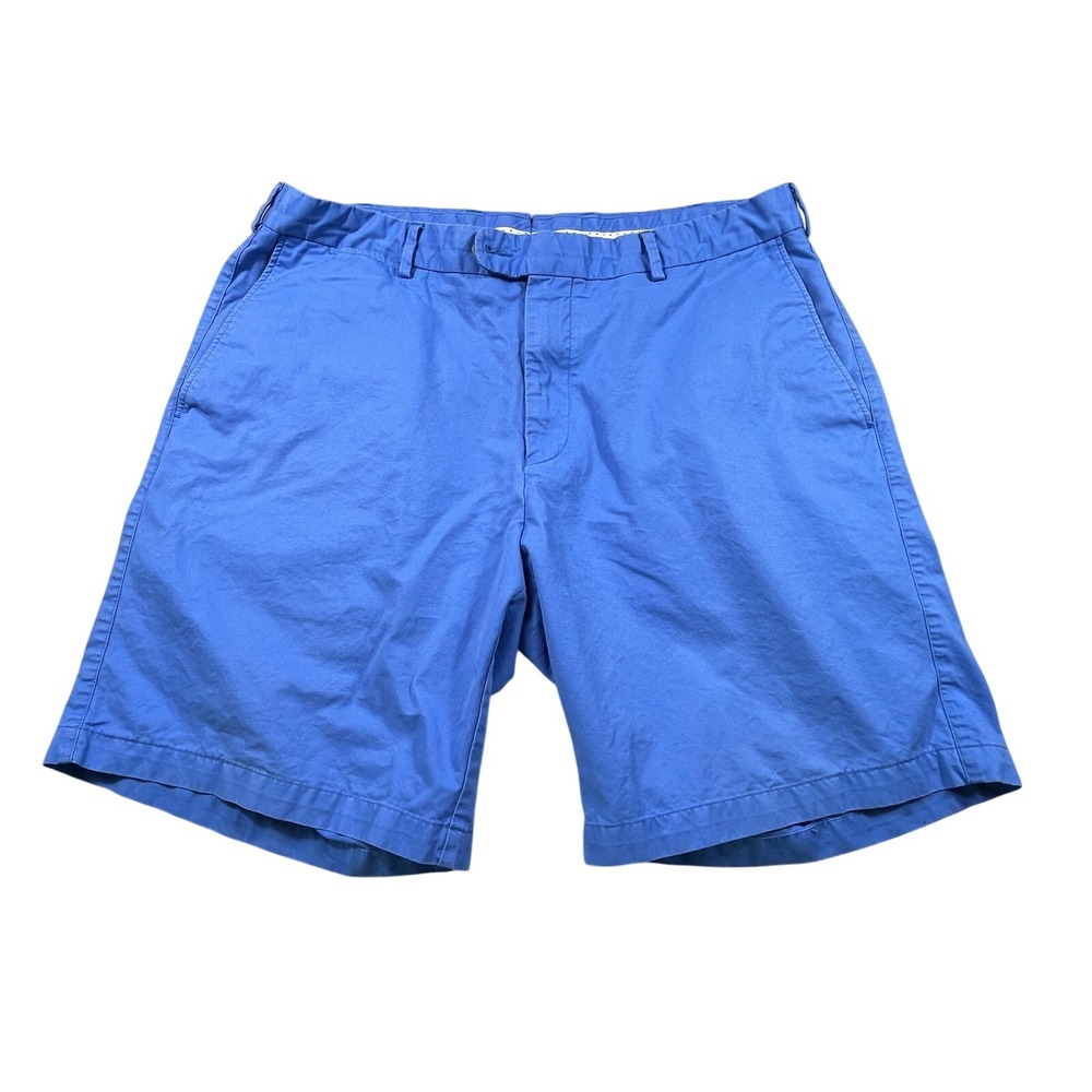 Peter Millar Mens 38 Blue Golf Shorts Flat Front Casual Chino Shorts